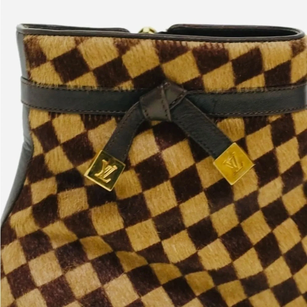 Louis VUITTON Damier Sauvage Heeled Boots - Size 6 - 6.5 - Picture 3 of 14